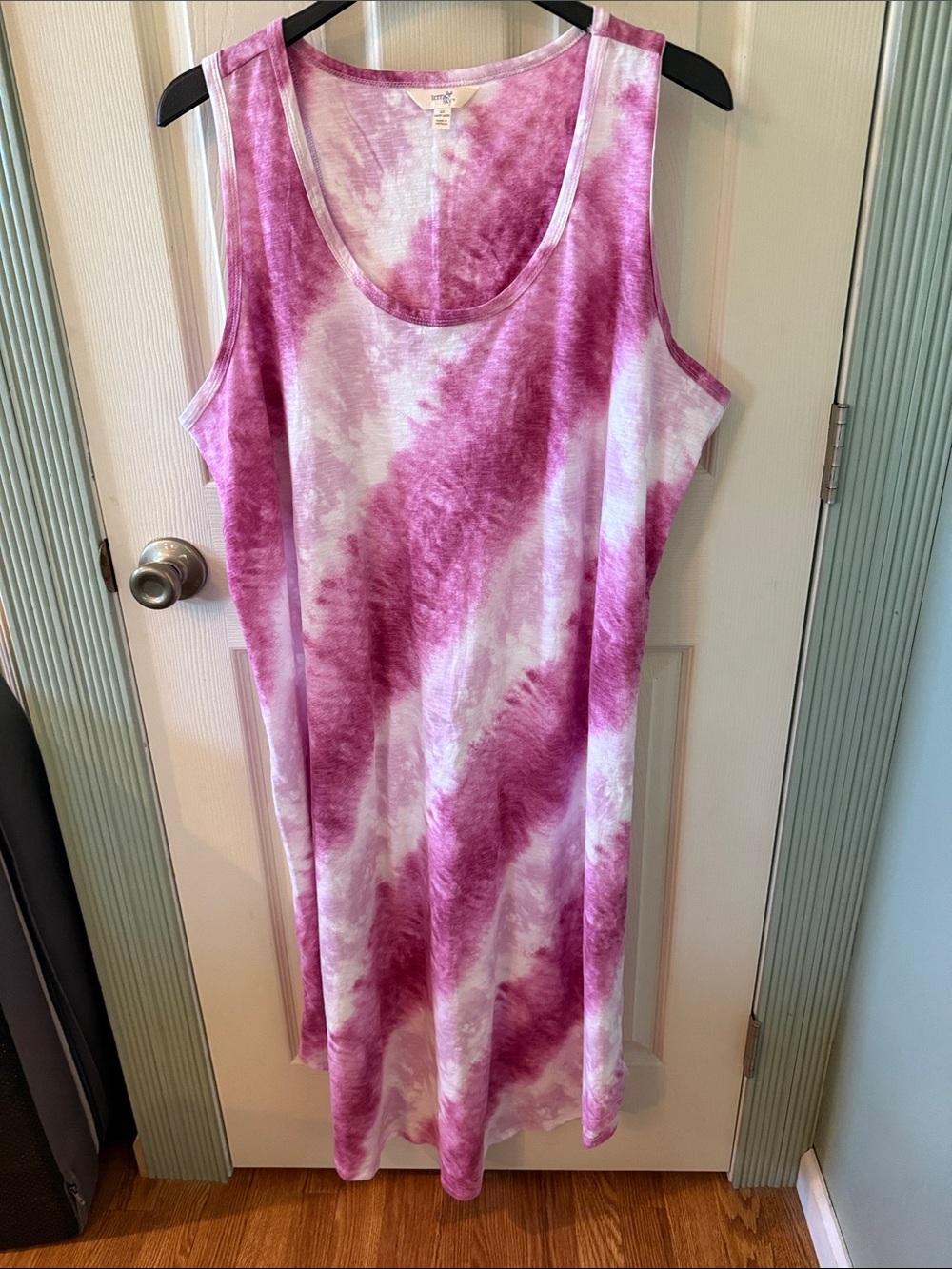 Terra & Sky Tie-Dye Scoop Neck Tank maxi Dress - Pink
